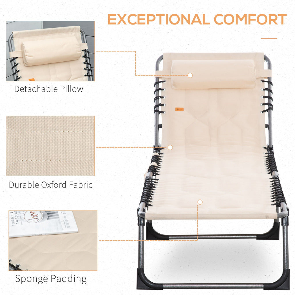 Outsunny - Padded Folding Chaise Lounge Chair
