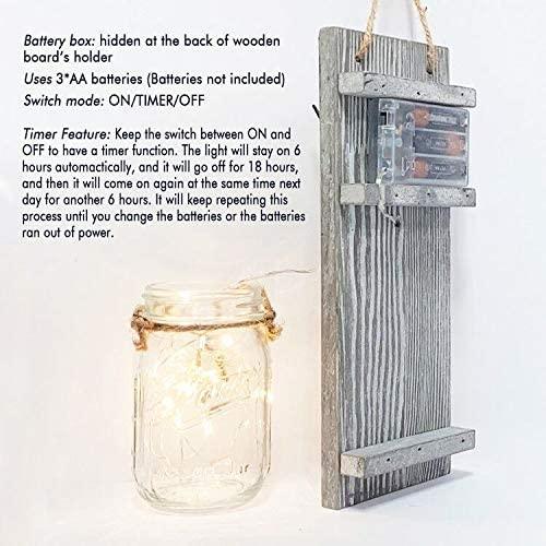 2 Pack Rustic  Jar Fairy Strip Lights