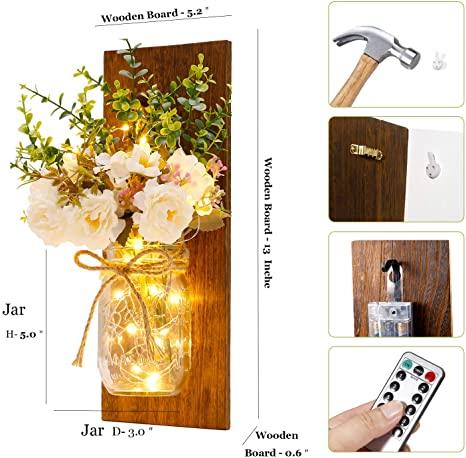 2 Pack Rustic  Jar Fairy Strip Lights