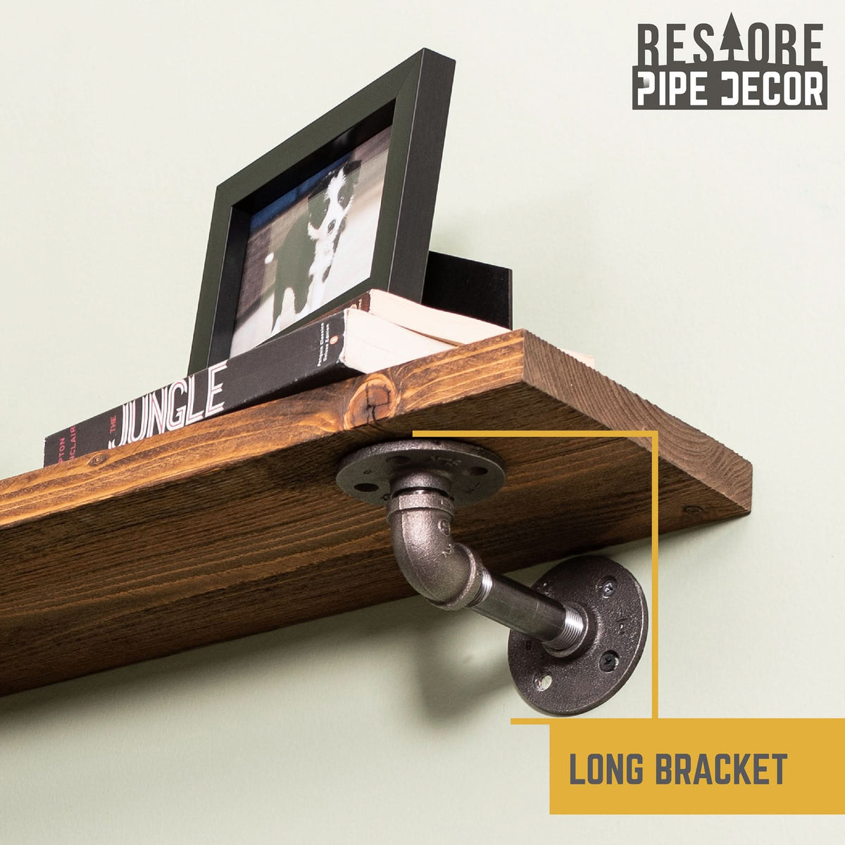 RESTORE Autumn Brown 36 in. Shelves with L-Shaped Brackets
