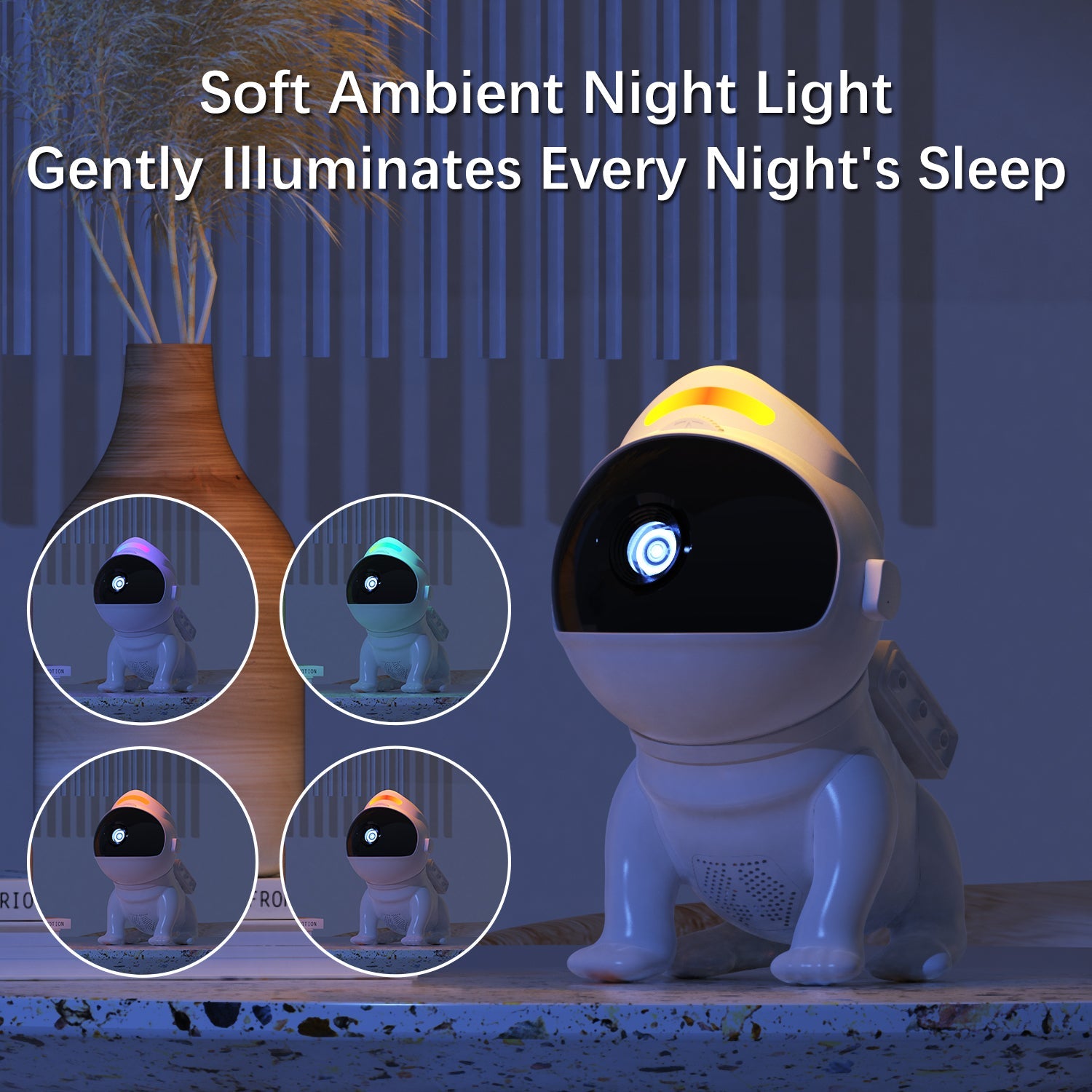 Projector for Bedroom,Space Dog Projector with Bluetooth Speaker