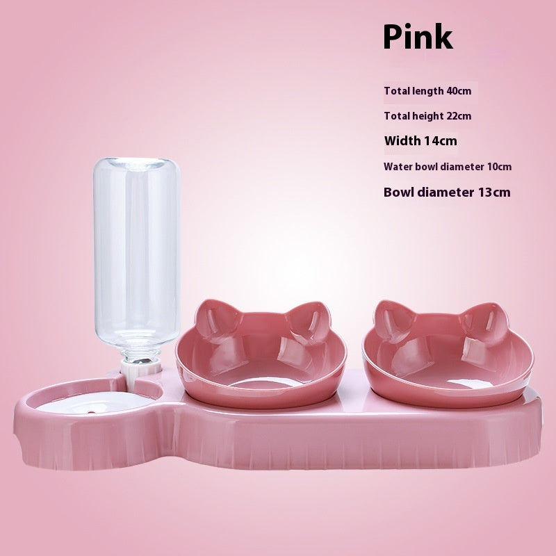 3-in-1 Pet Feeding Station with Auto Water Bowl