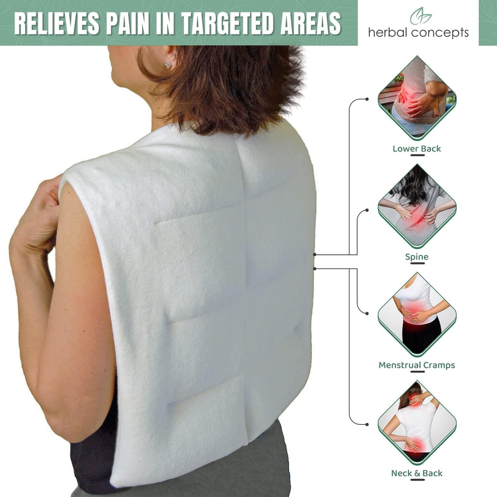 Back Wrap Hot/Cold Aromatherapy Vest Shaped for Stress & Pain Relief