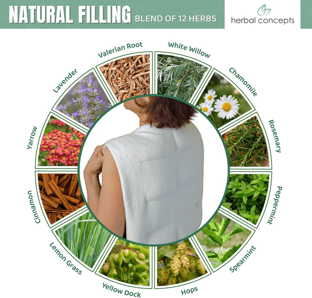 Back Wrap Hot/Cold Aromatherapy Vest Shaped for Stress & Pain Relief