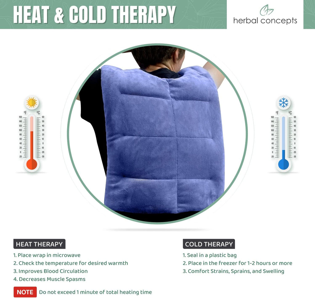 Back Wrap Hot/Cold Aromatherapy Vest Shaped for Stress & Pain Relief