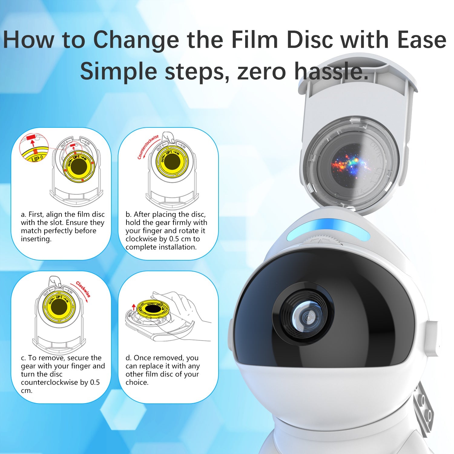Projector for Bedroom,Space Dog Projector with Bluetooth Speaker