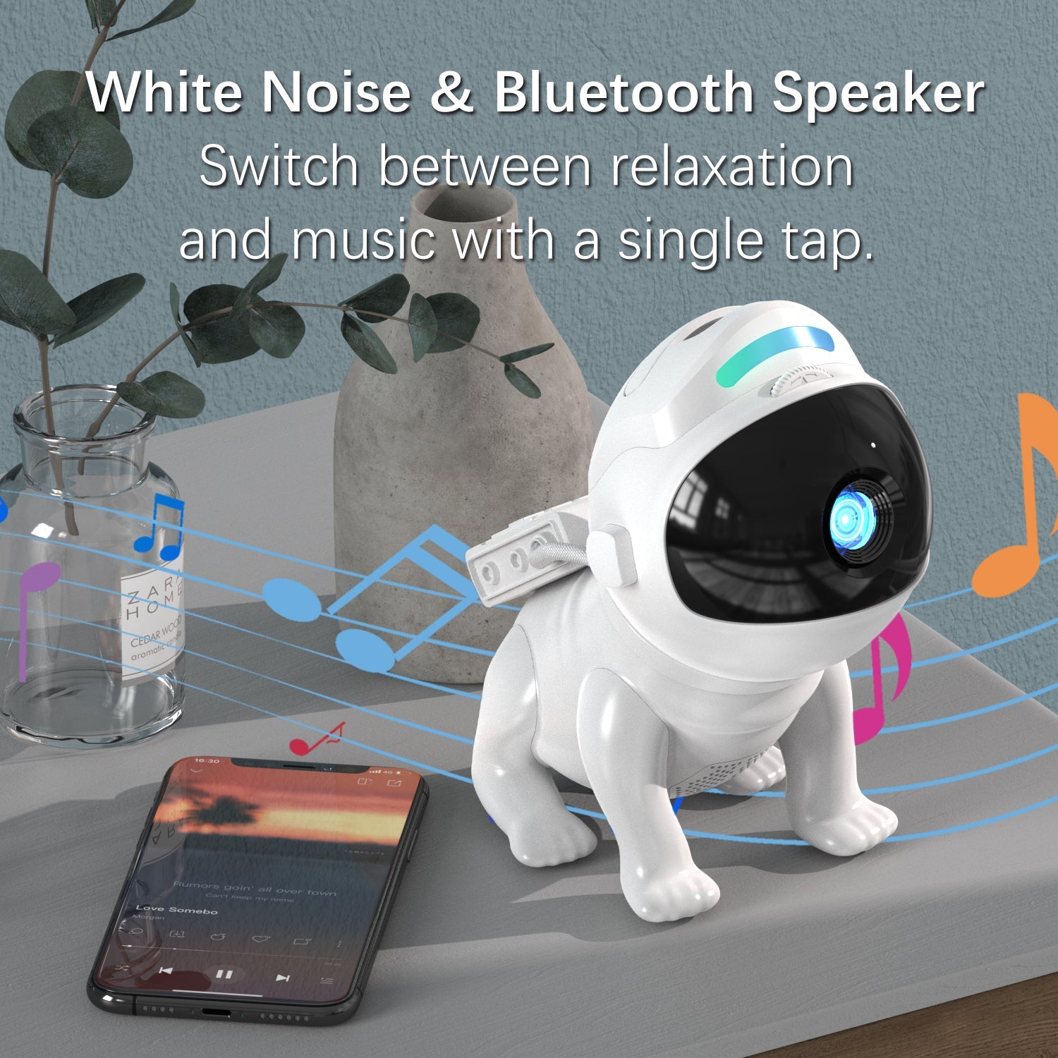 Projector for Bedroom,Space Dog Projector with Bluetooth Speaker