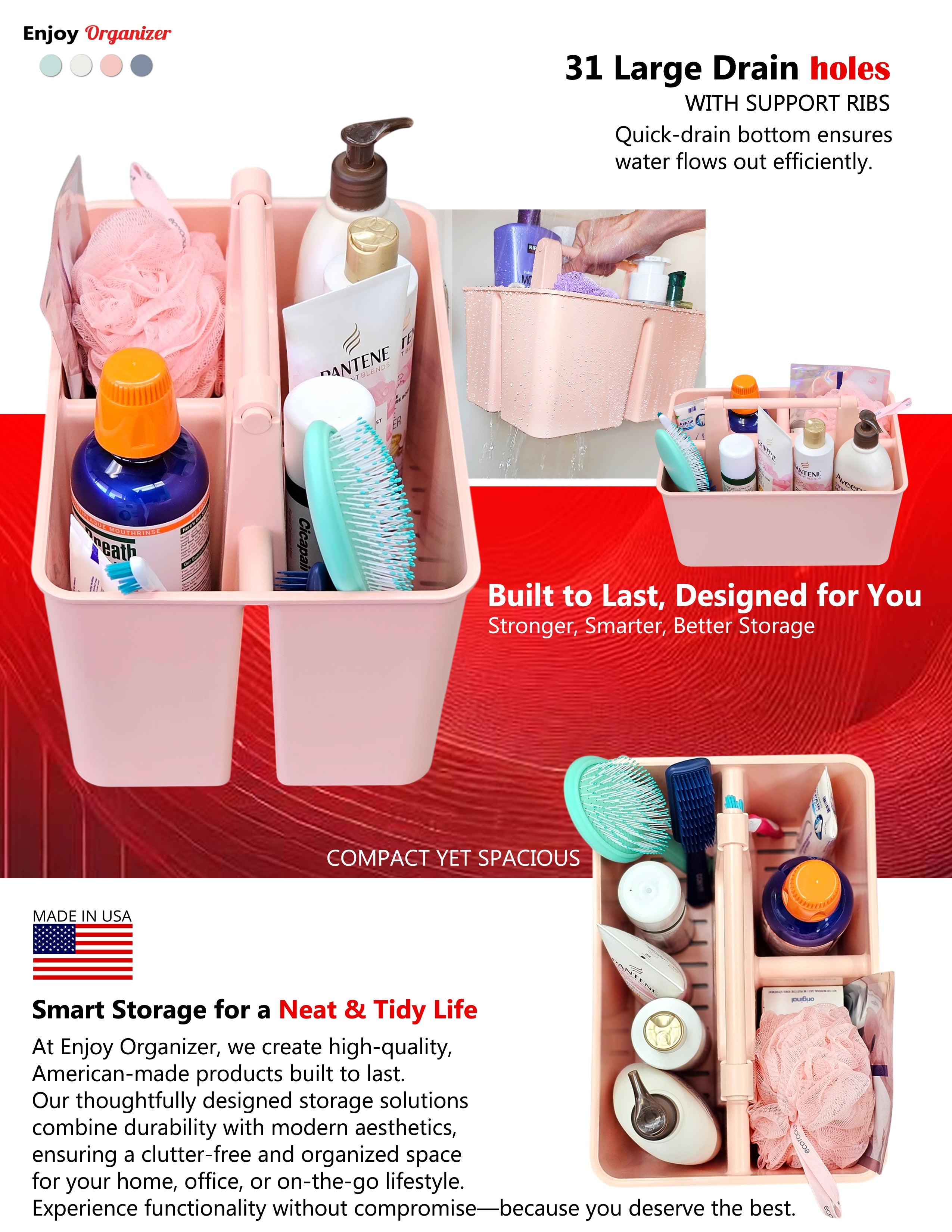 Enjoy Organizer-Shower Caddy Organizer with Handle