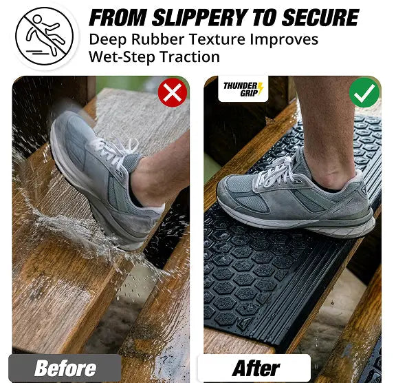 Thunder Grip Heavy-Duty Rubber Stair Treads for Outdoor