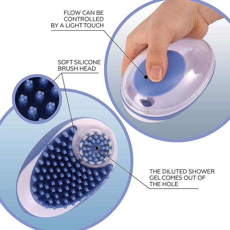 Pet Dog Cat Bath Brush 2-in-1 Pet  Massage Comb