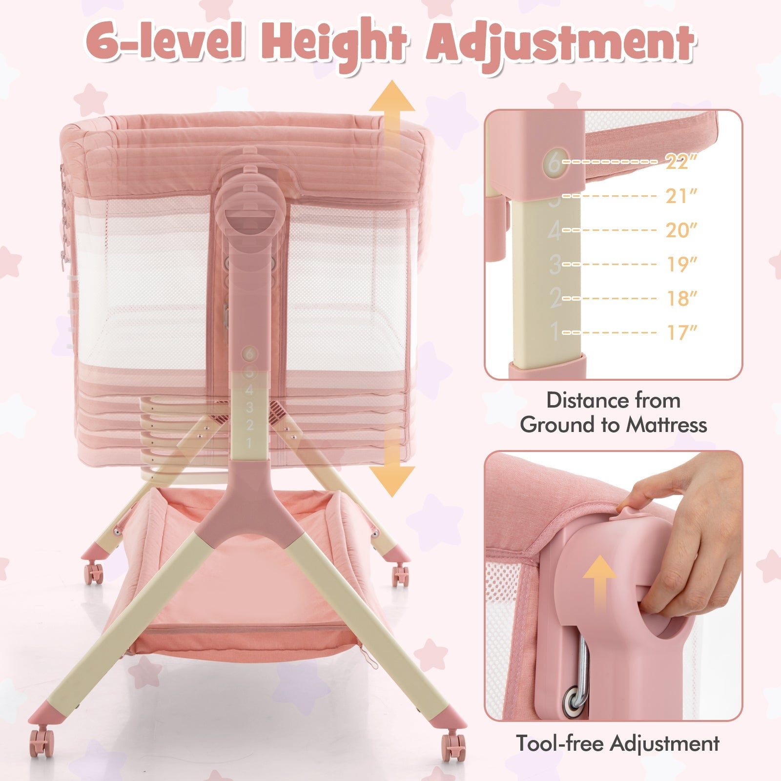 Height Adjustable Bedside Sleeper w