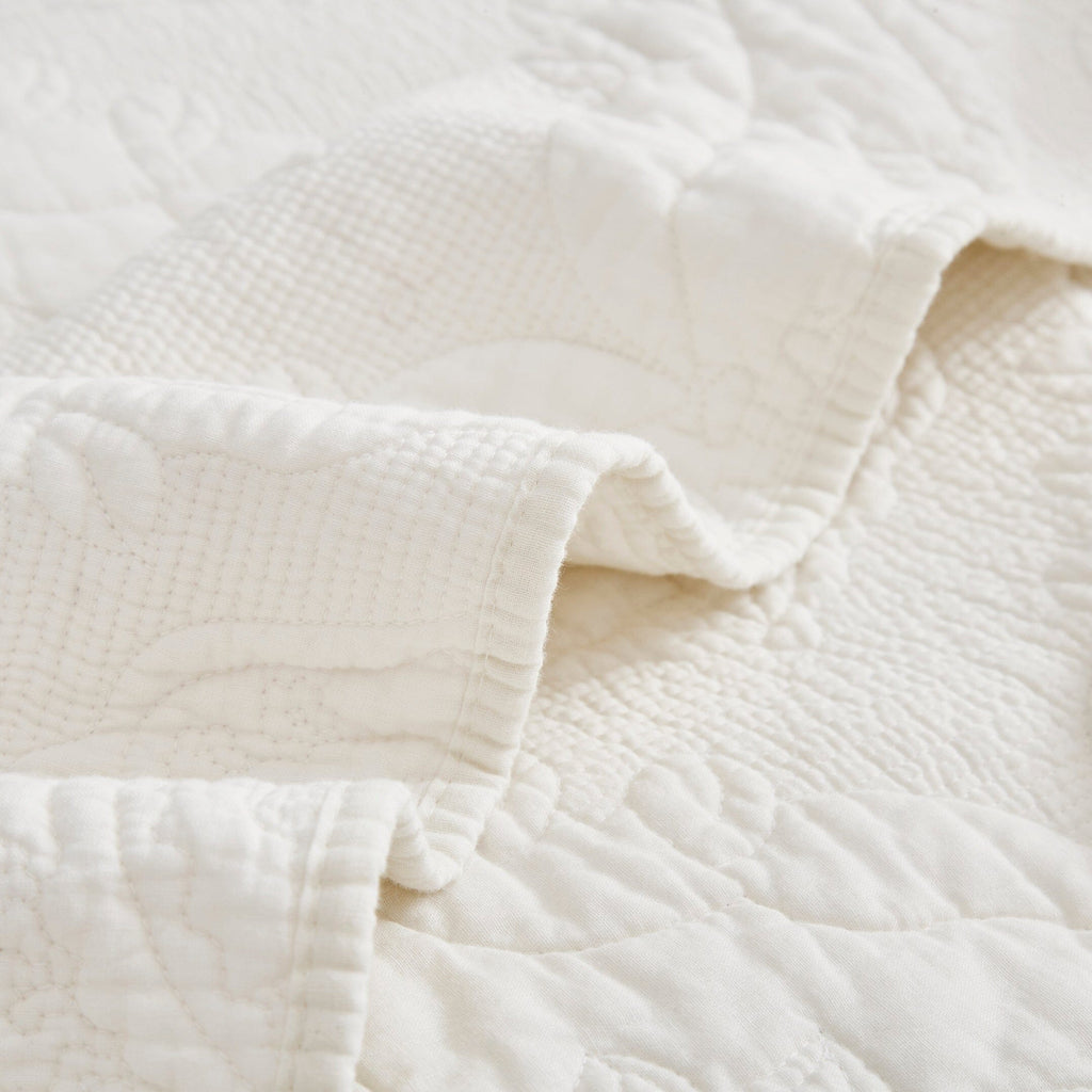 Tache Vanilla Cream Ivory Paisley  Cotton Quilt Set