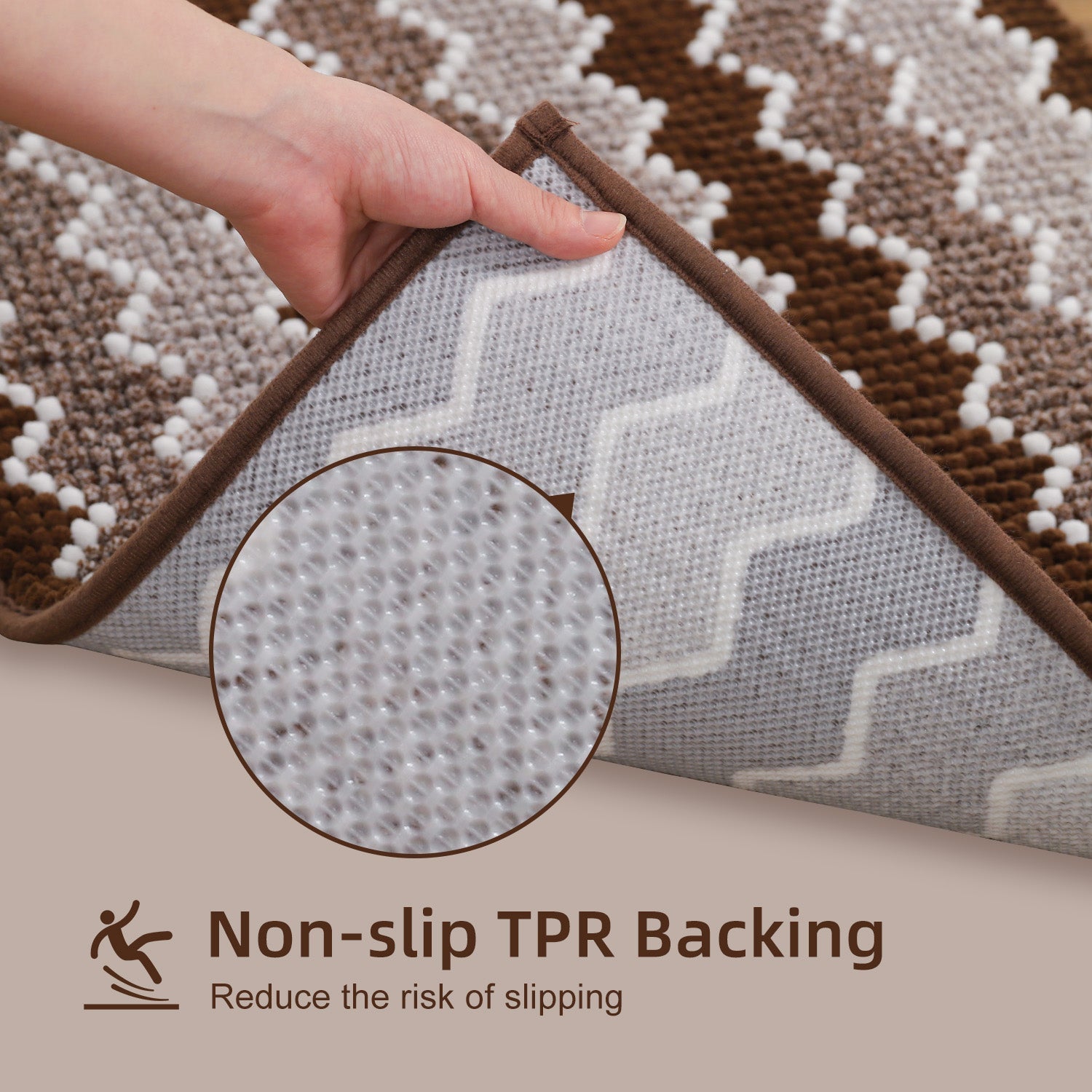 Kasentex Soft Absorbent Durable Non-Slip Bathroom Rug