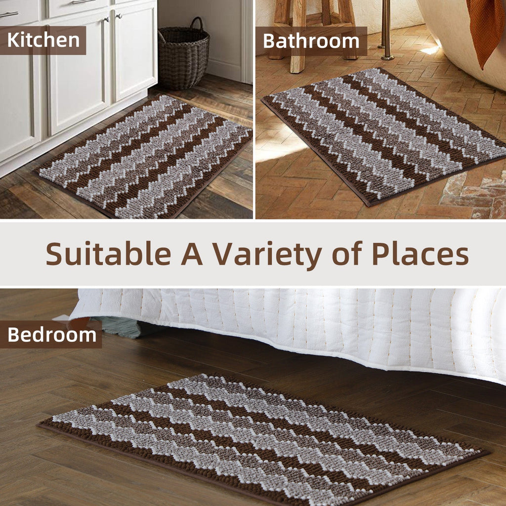 Kasentex Soft Absorbent Durable Non-Slip Bathroom Rug