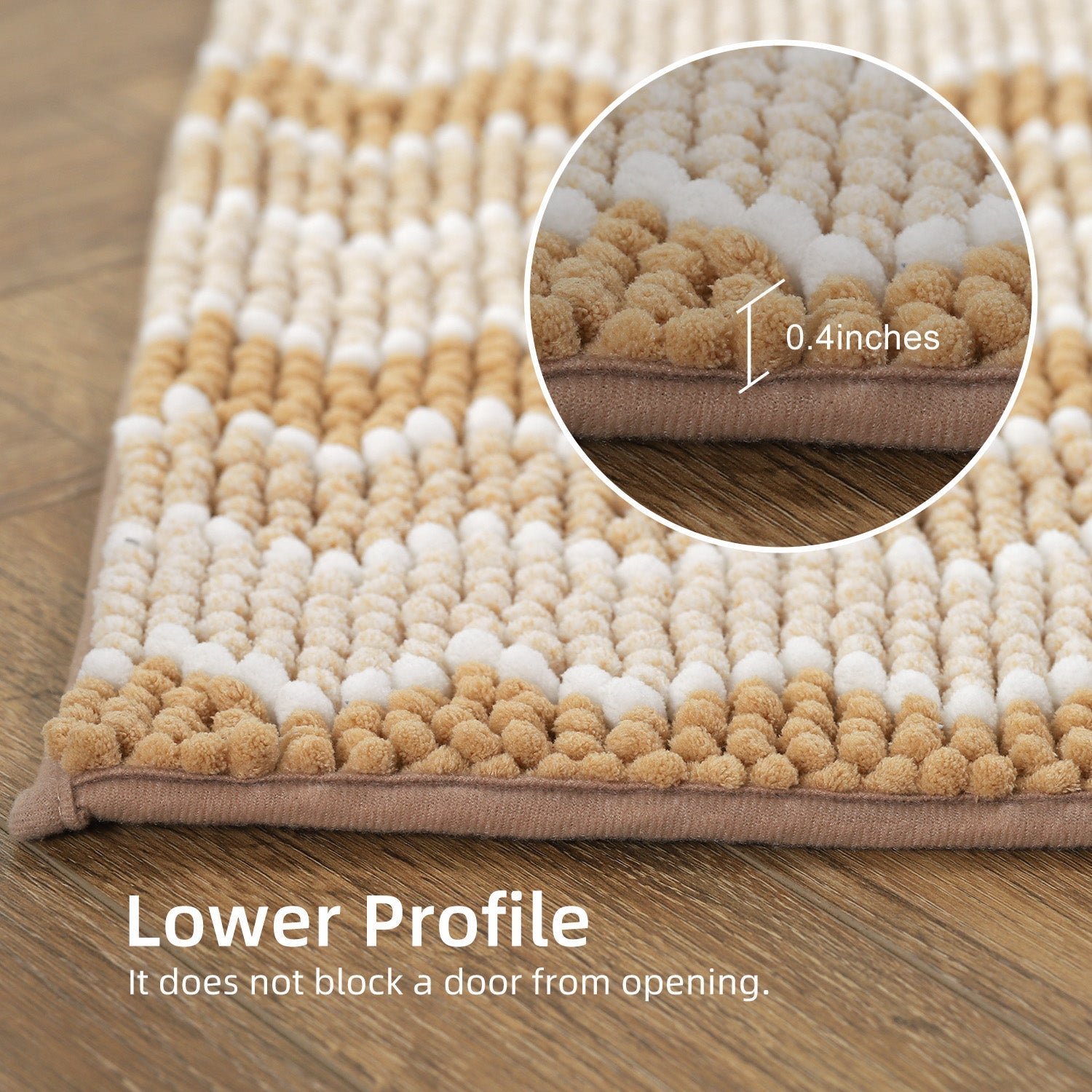 Kasentex Soft Absorbent Durable Non-Slip Bathroom Rug