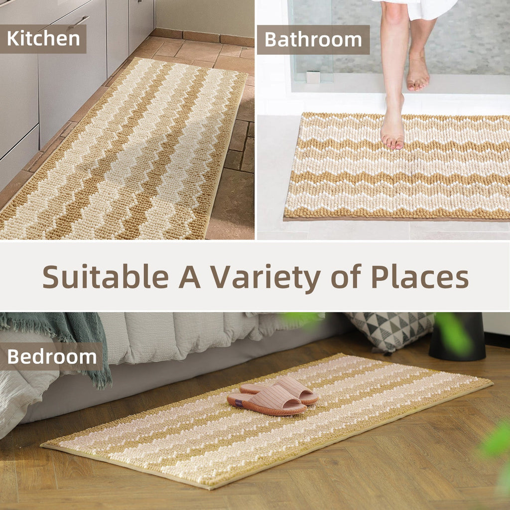 Kasentex Soft Absorbent Durable Non-Slip Bathroom Rug