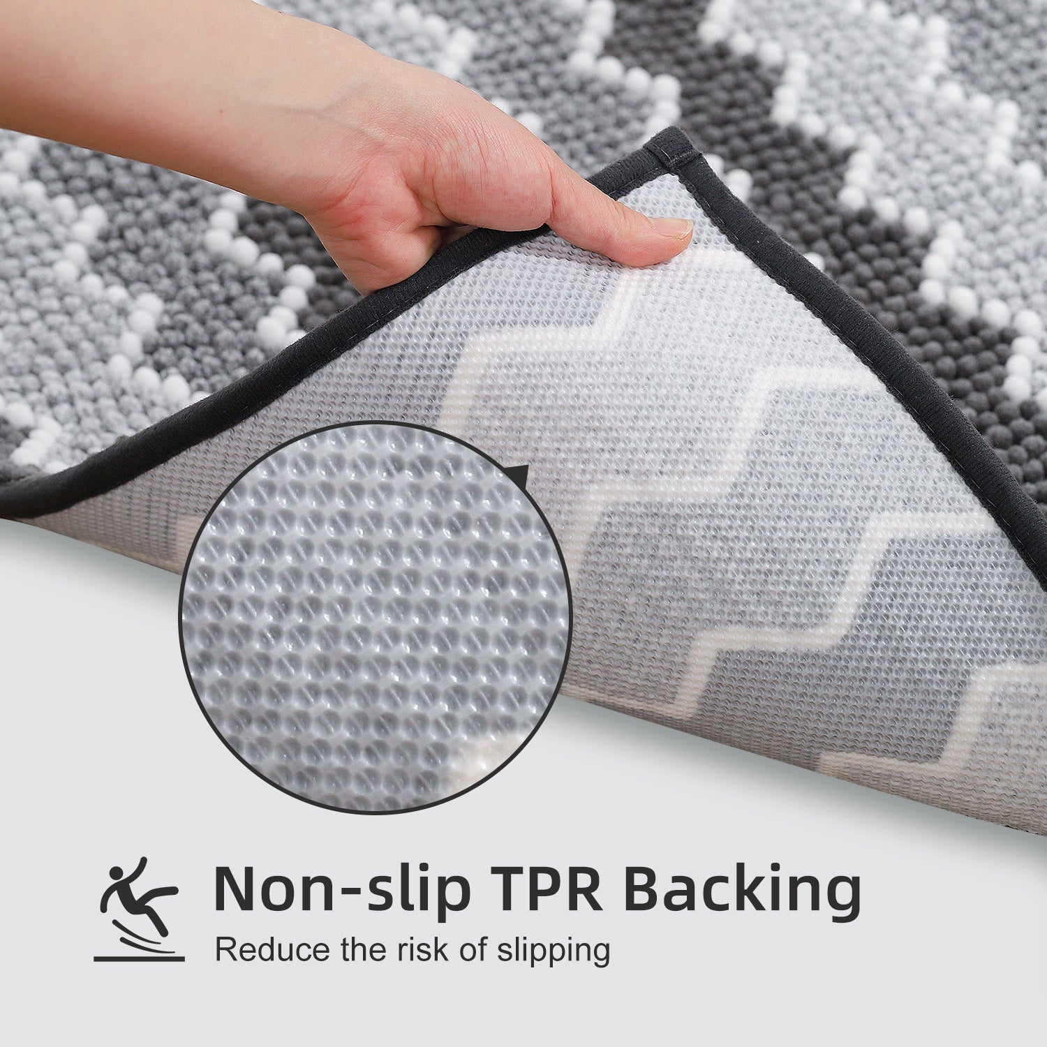Kasentex Soft Absorbent Durable Non-Slip Bathroom Rug