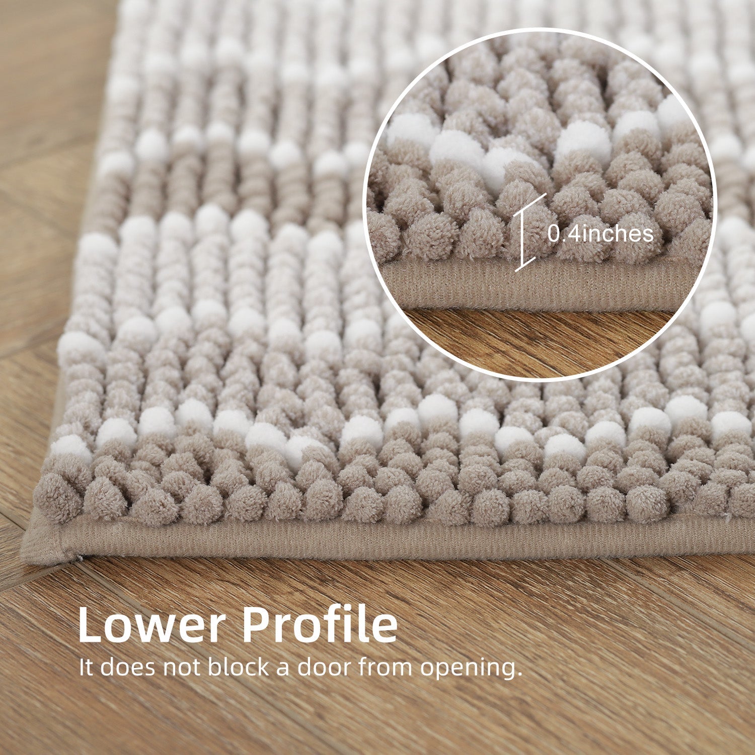 Kasentex Soft Absorbent Durable Non-Slip Bathroom Rug