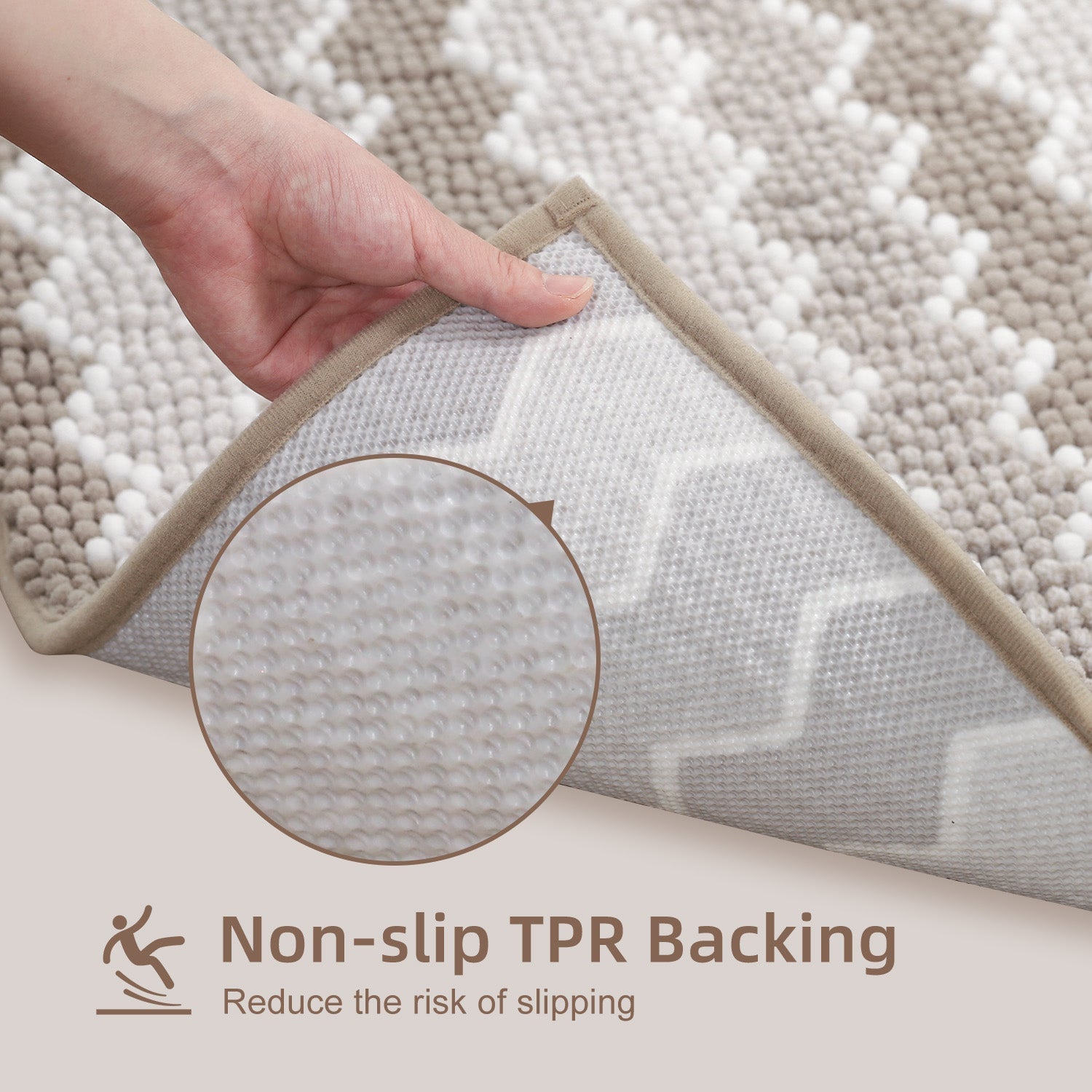 Kasentex Soft Absorbent Durable Non-Slip Bathroom Rug