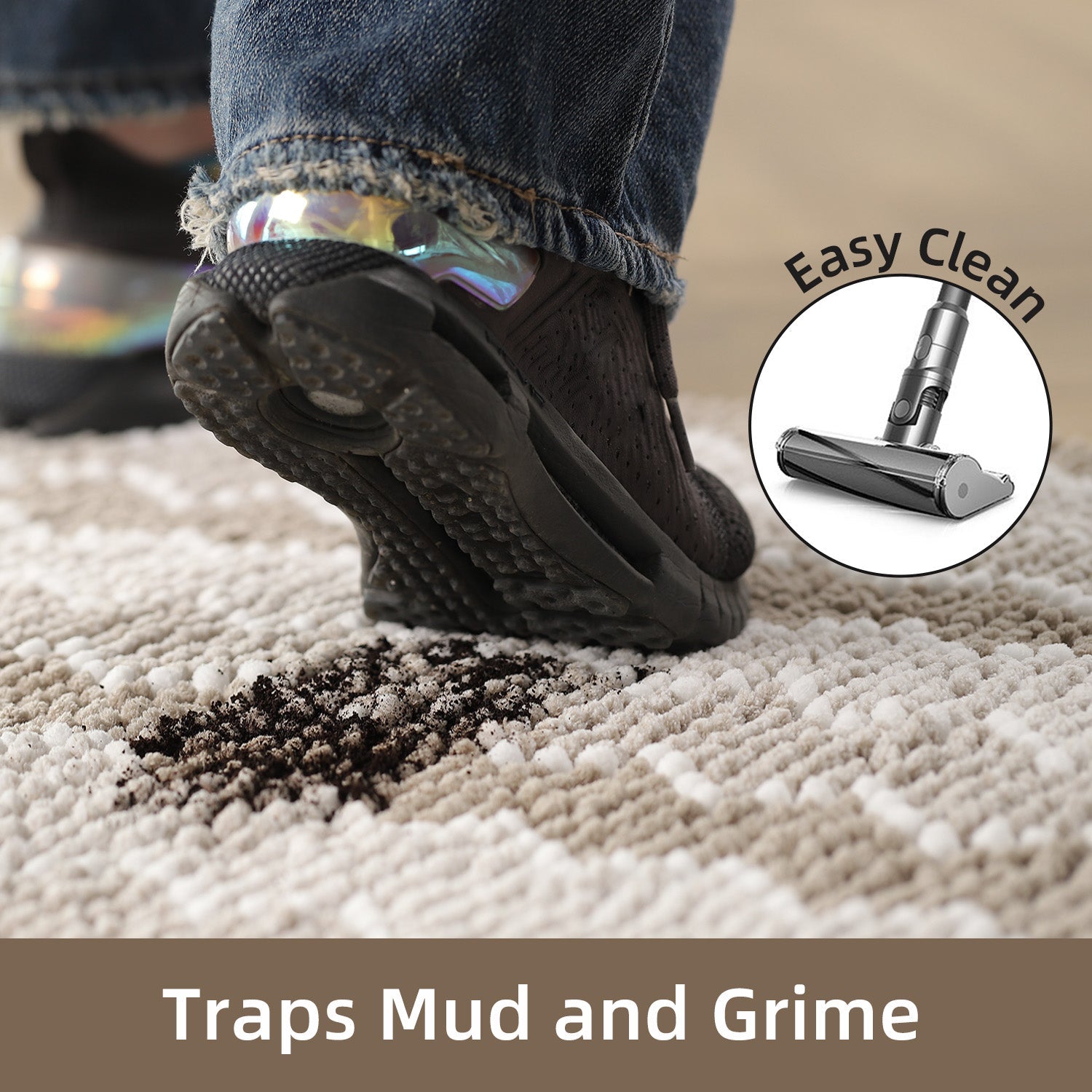 Kasentex Soft Absorbent Durable Non-Slip Bathroom Rug