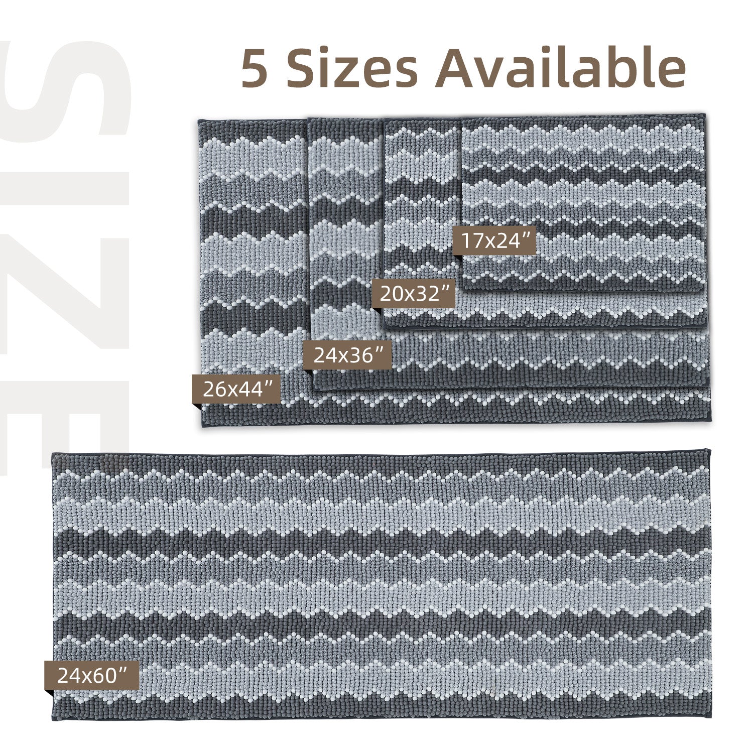 Kasentex Soft Absorbent Durable Non-Slip Bathroom Rug