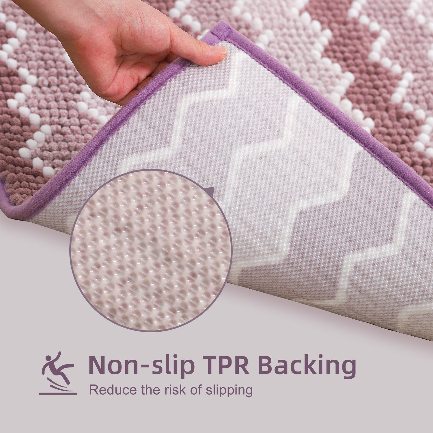 Kasentex Soft Absorbent Durable Non-Slip Bathroom Rug