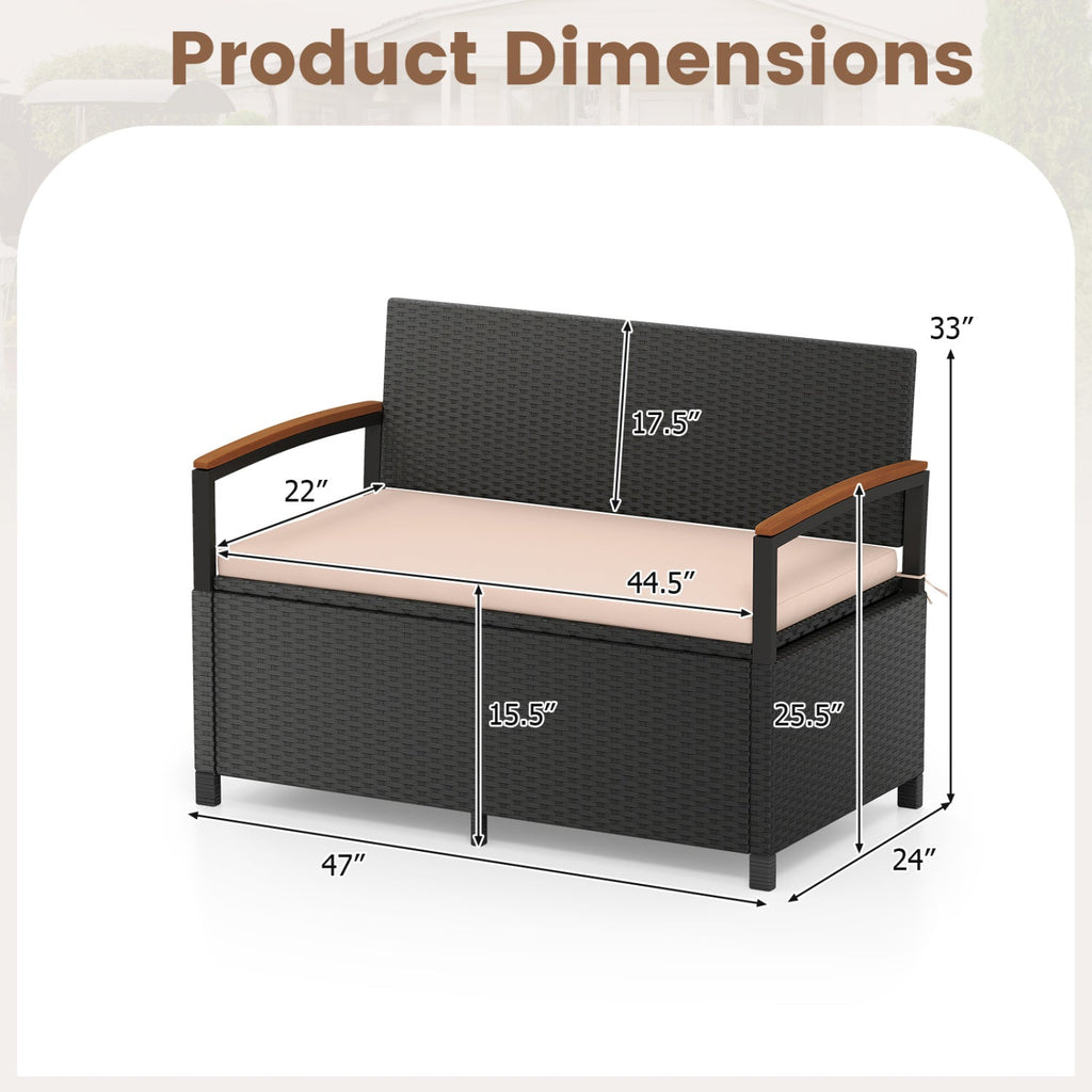 Outdoor Storage Bench Deck Box Patio Furniture