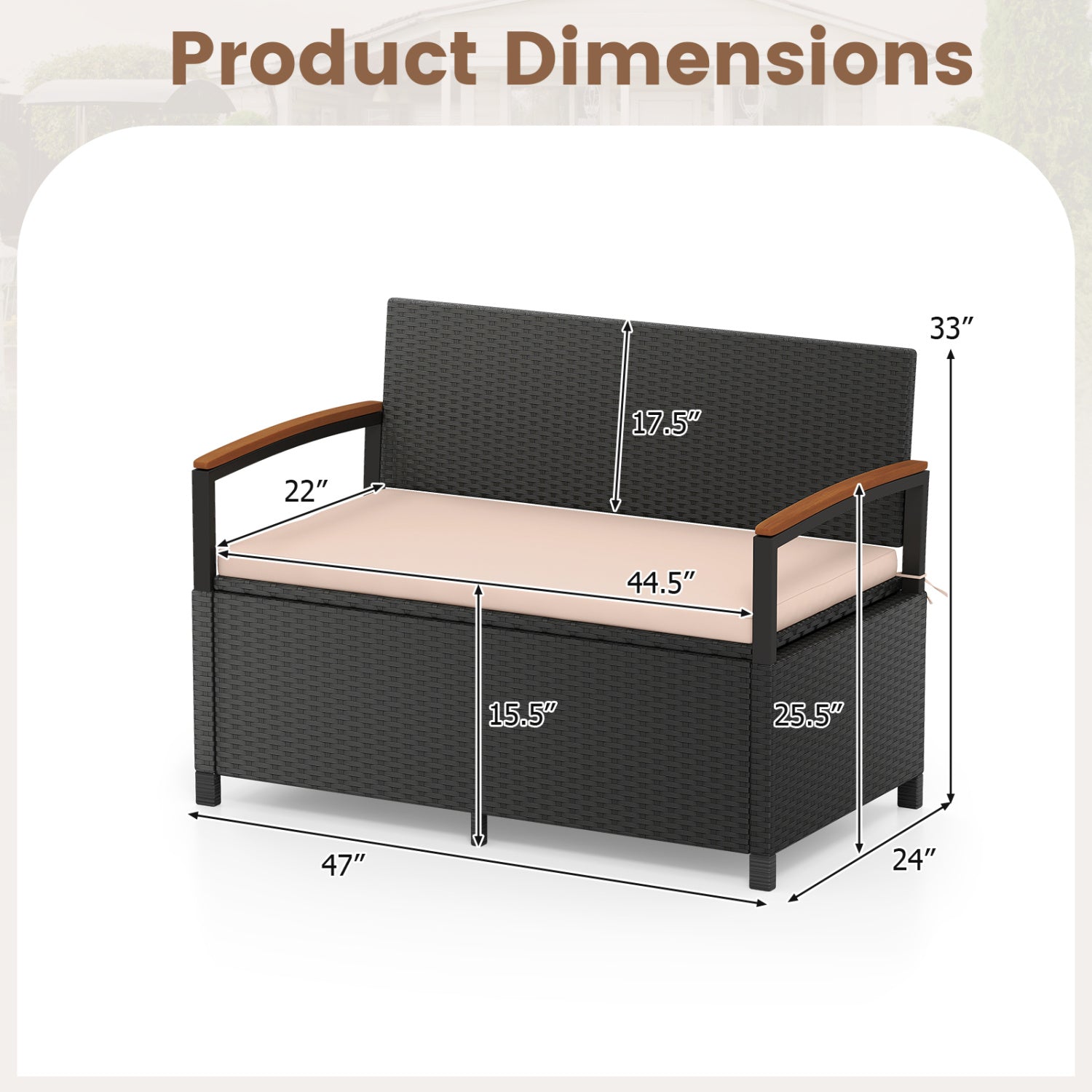 Outdoor Storage Bench Deck Box Patio Furniture
