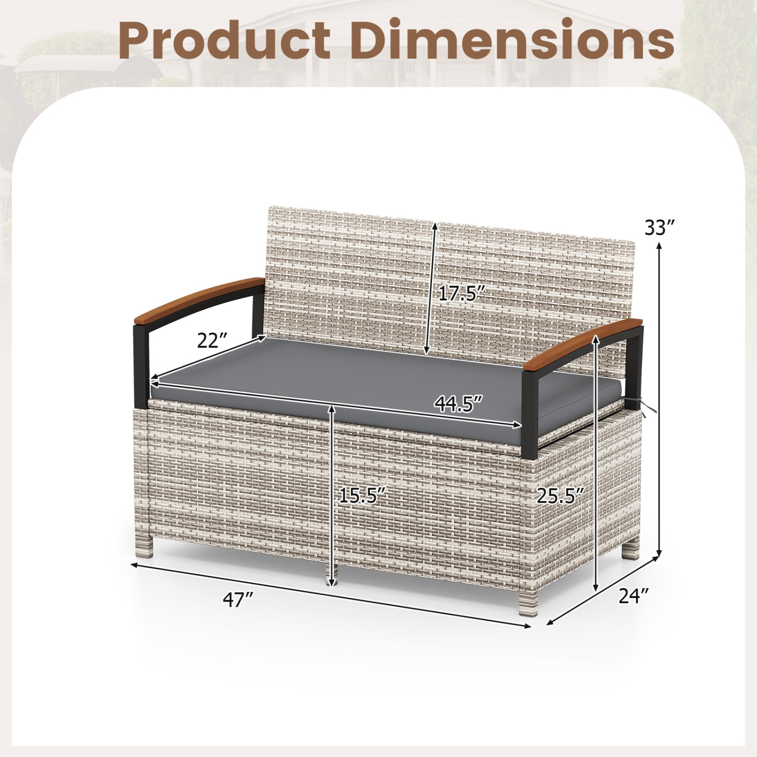 Outdoor Storage Bench Deck Box Patio Furniture