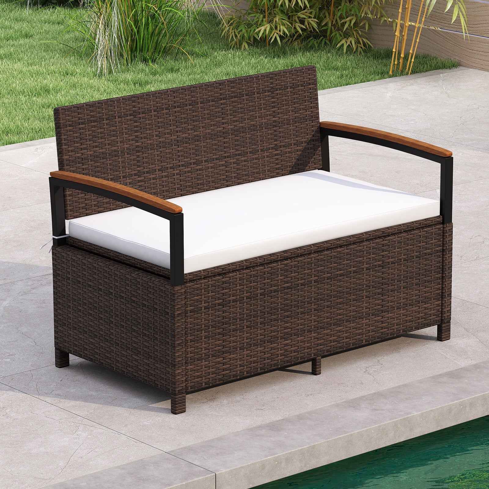 Outdoor Storage Bench Deck Box Patio Furniture