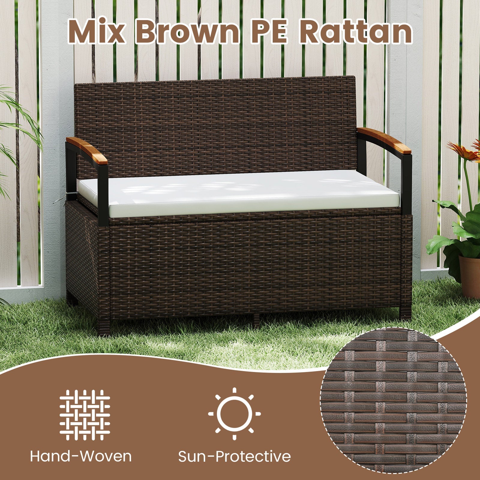 Outdoor Storage Bench Deck Box Patio Furniture