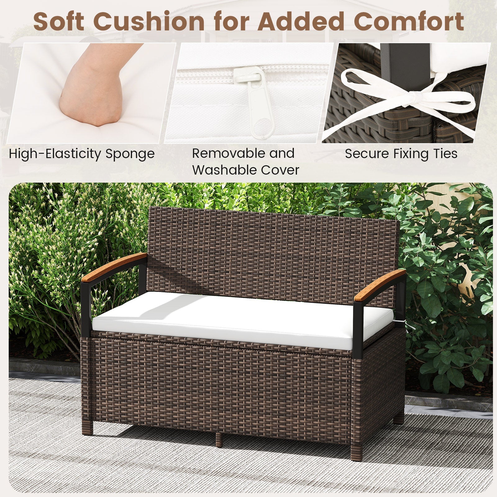 Outdoor Storage Bench Deck Box Patio Furniture
