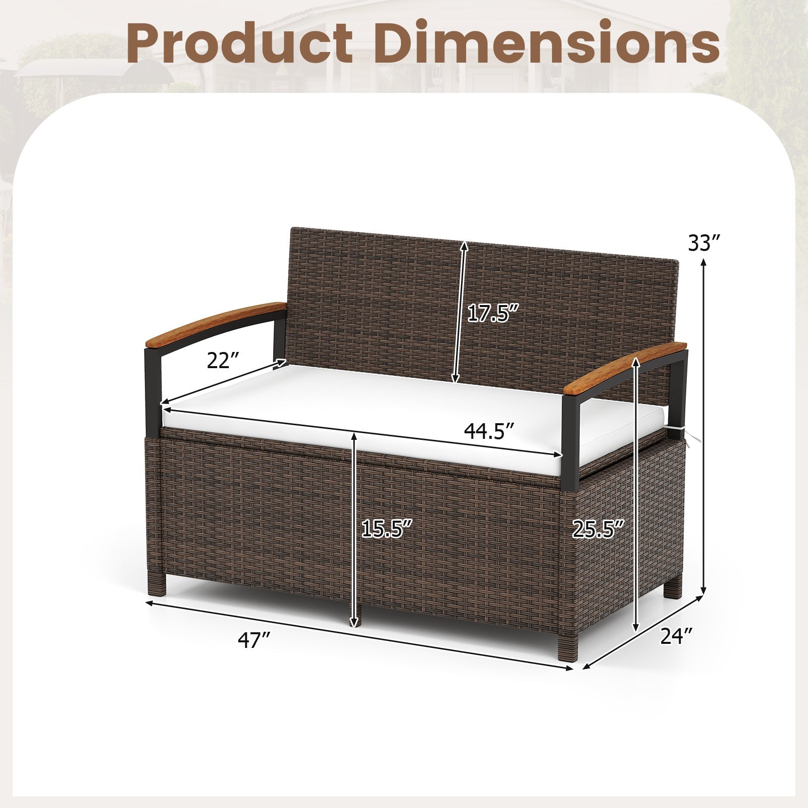 Outdoor Storage Bench Deck Box Patio Furniture