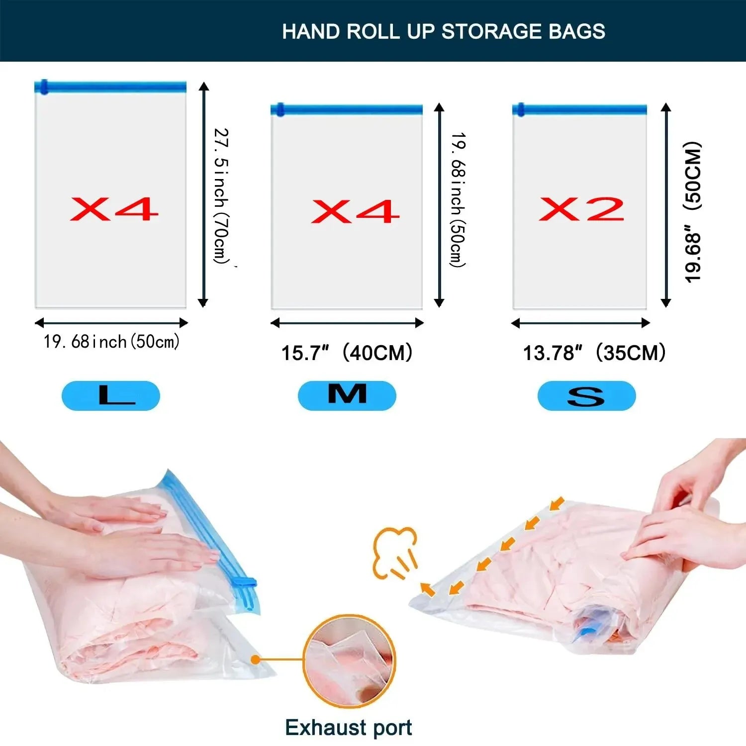 Roll Up Travel Space Saver Storage Bags
