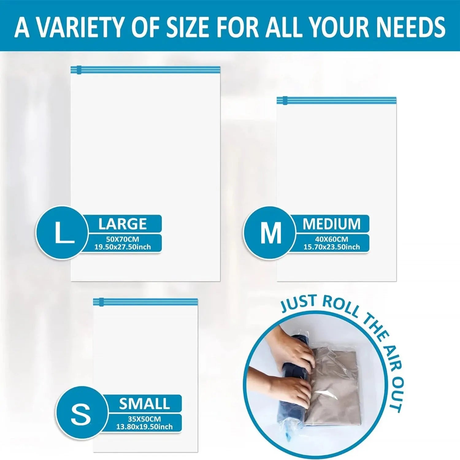 Roll Up Travel Space Saver Storage Bags