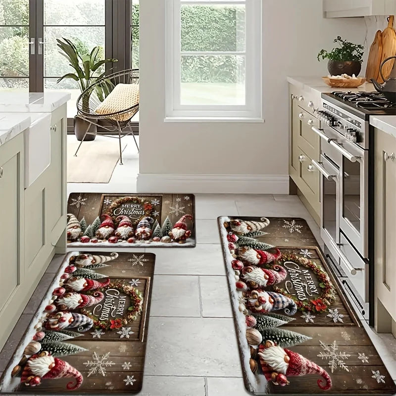 VIKAMA Christmas Carpet Kitchen Rug
