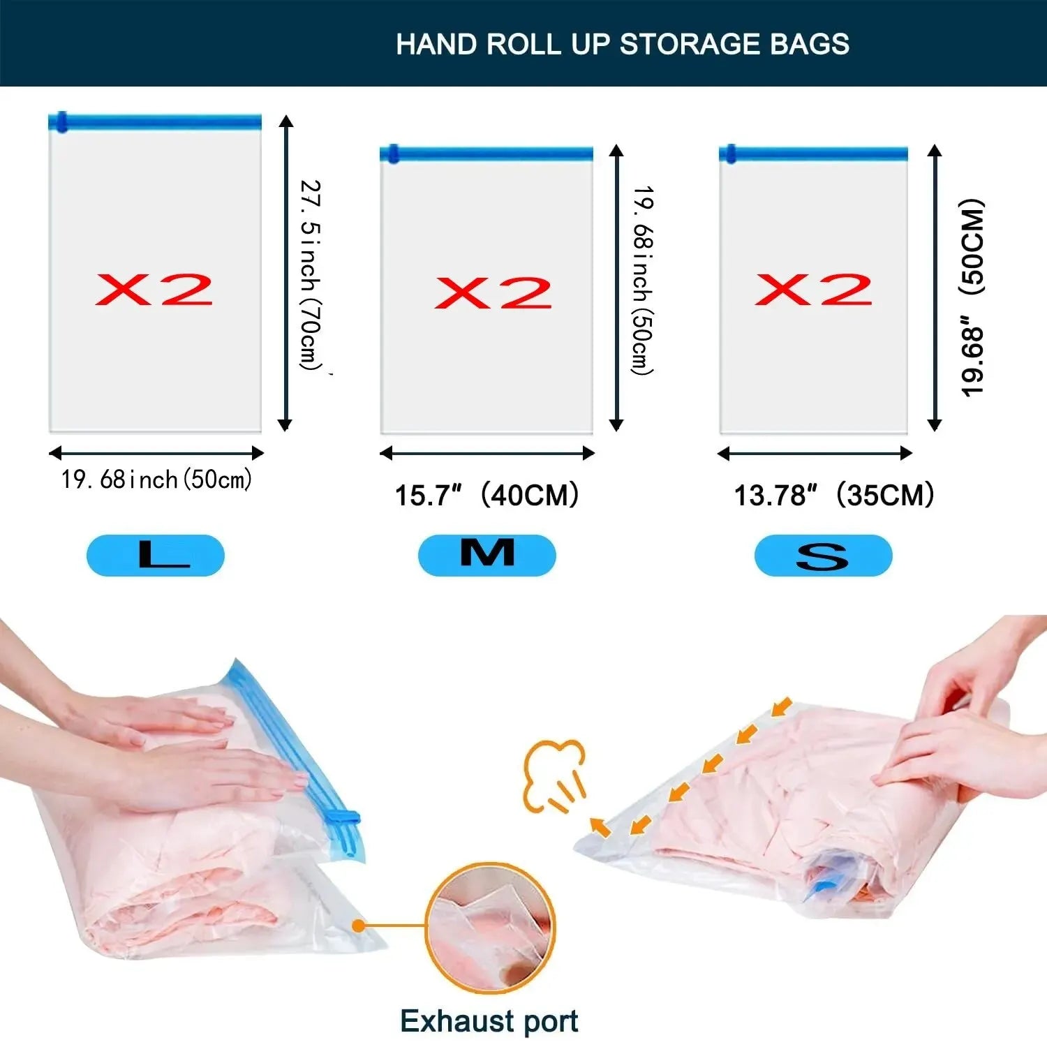Roll Up Travel Space Saver Storage Bags