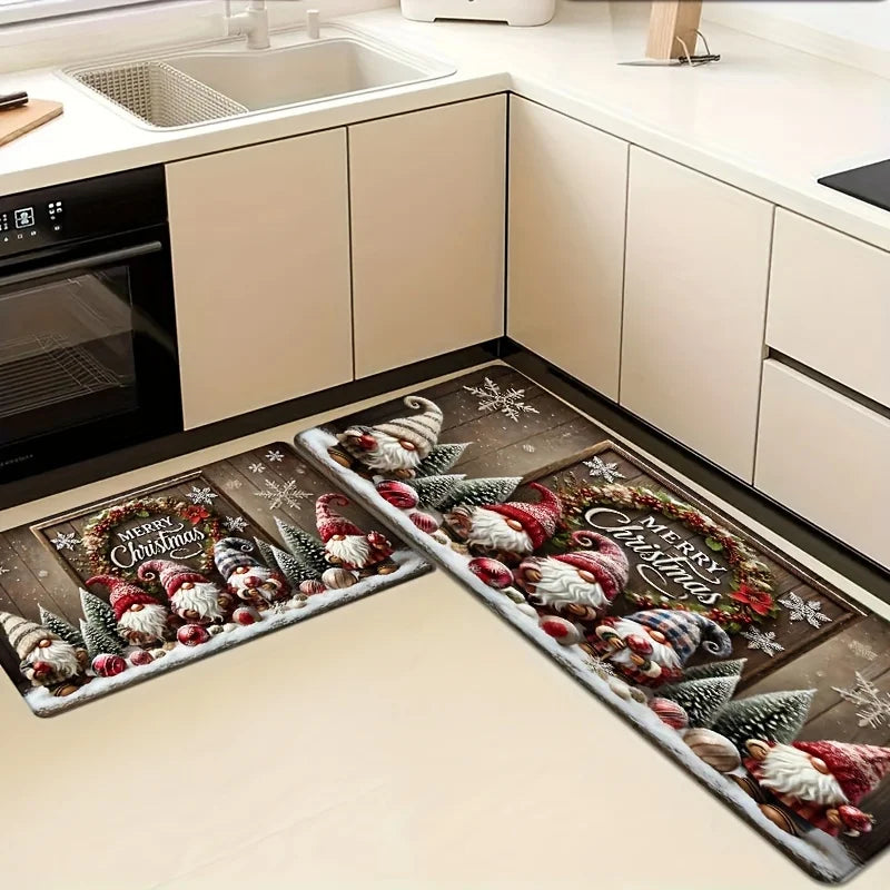 VIKAMA Christmas Carpet Kitchen Rug