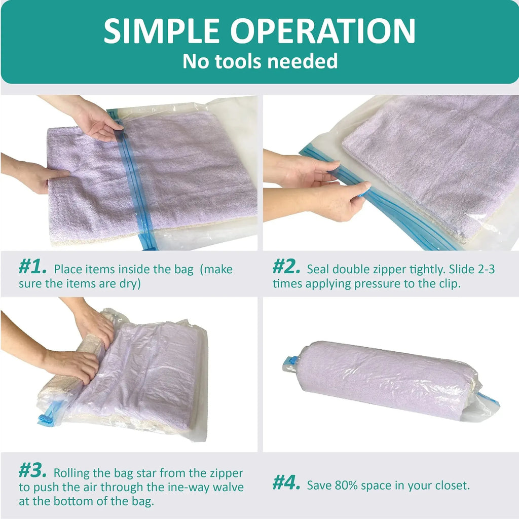 Roll Up Travel Space Saver Storage Bags