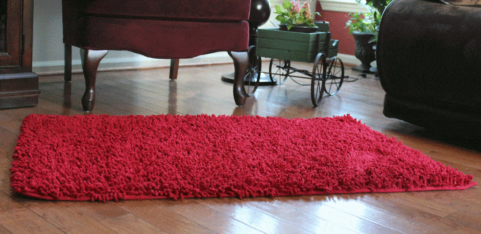 Tache Cotton Chenille Solid Dark Raspberry Red Rug