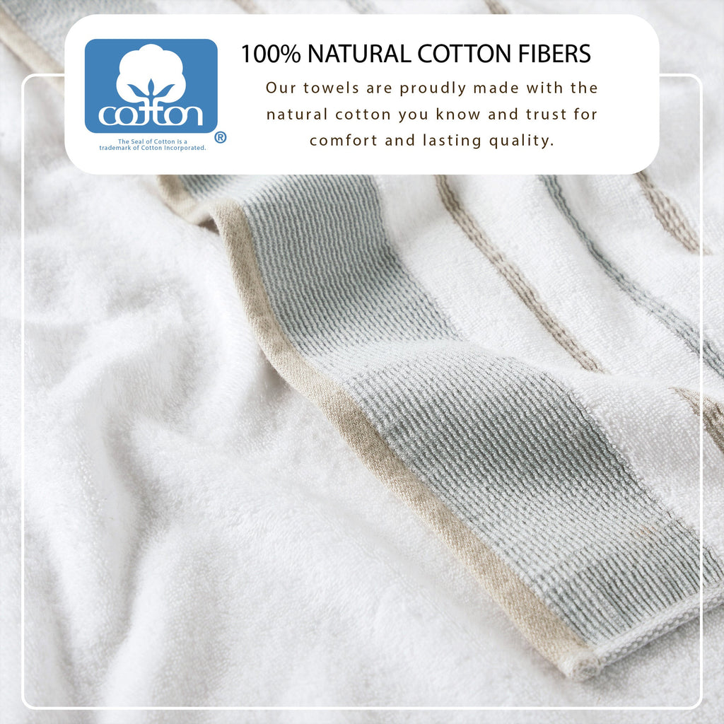 Decorative Cotton Stripe Bath Towel Set