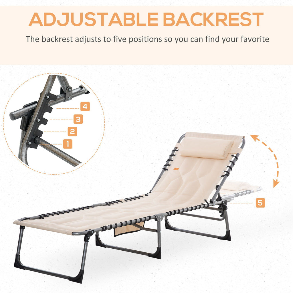 Outsunny - Padded Folding Chaise Lounge Chair