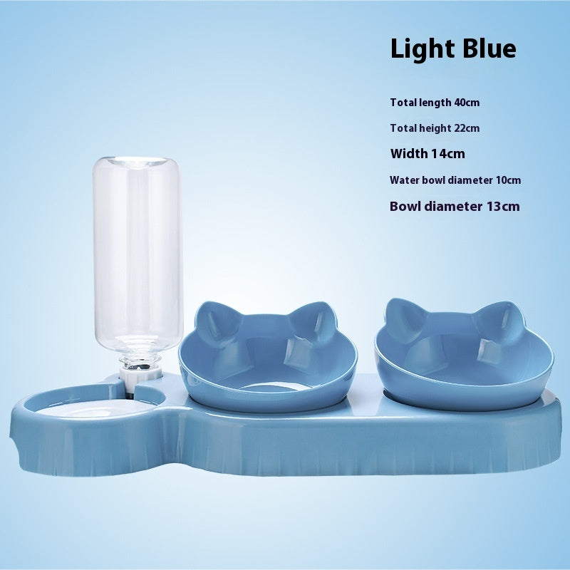 3-in-1 Pet Feeding Station with Auto Water Bowl