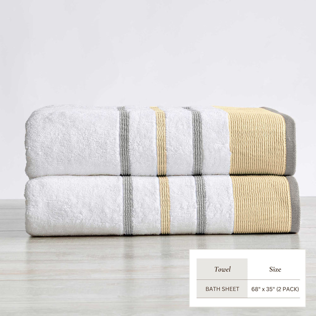 Decorative Cotton Stripe Bath Towel Set