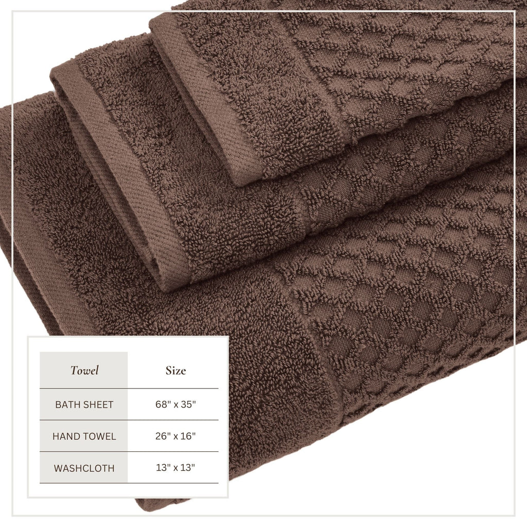 Cotton Diamond Waffle Weave Bath Towel Set