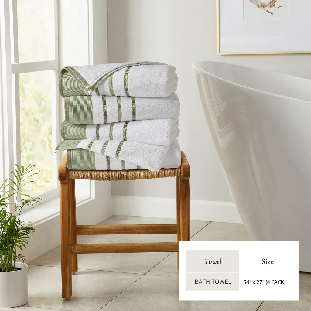 Decorative Cotton Stripe Bath Towel Set