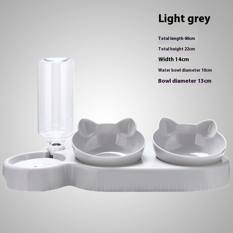 3-in-1 Pet Feeding Station with Auto Water Bowl
