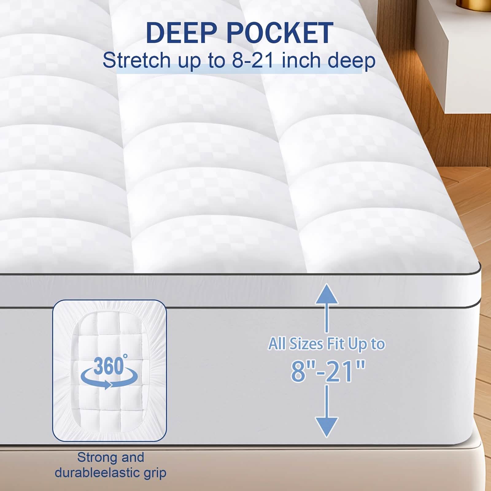 Extra Thick Mattress Topper – Soft, Cooling & Breathable