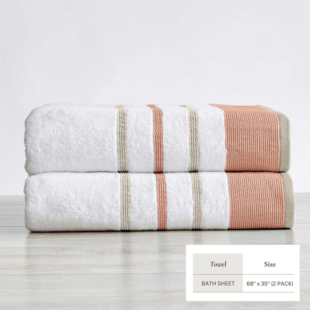 Decorative Cotton Stripe Bath Towel Set