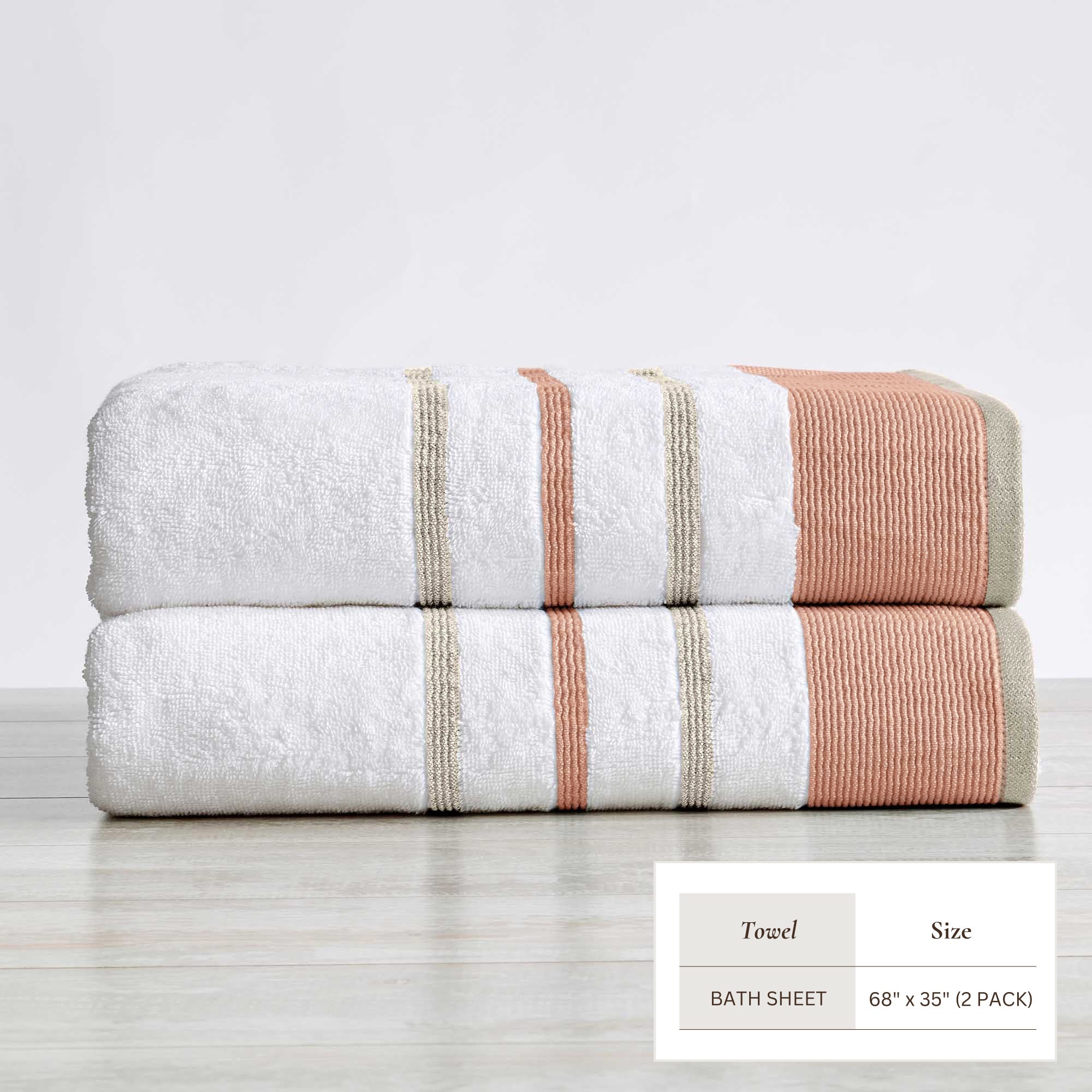 Decorative Cotton Stripe Bath Towel Set